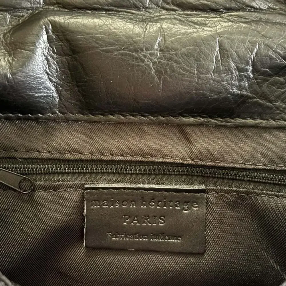 NWT Maison Héritage Paris Black Quilted Italian Leather Crossbody Bag